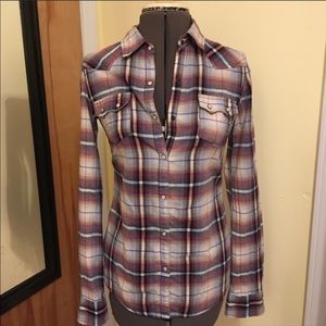 Mossimo Supply co. Snap down plaid shirt